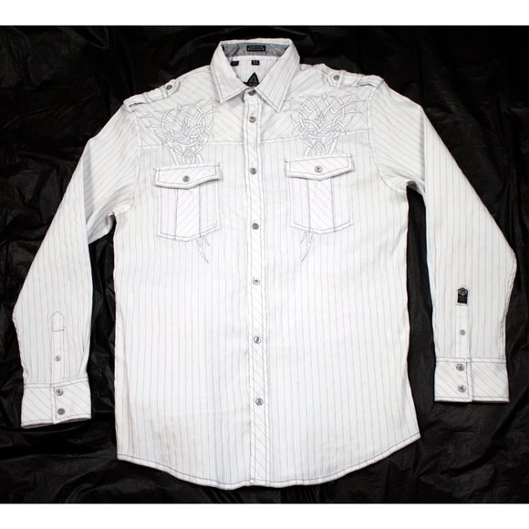 Roar Men's Long Sleeve Button Front Western Embroidered Shirt Size XL - Picture 3 of 8